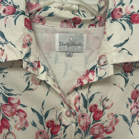 Dainty Jewells Floral Long Sleeve Dress - Pink and Cream - Picture 4 of 7